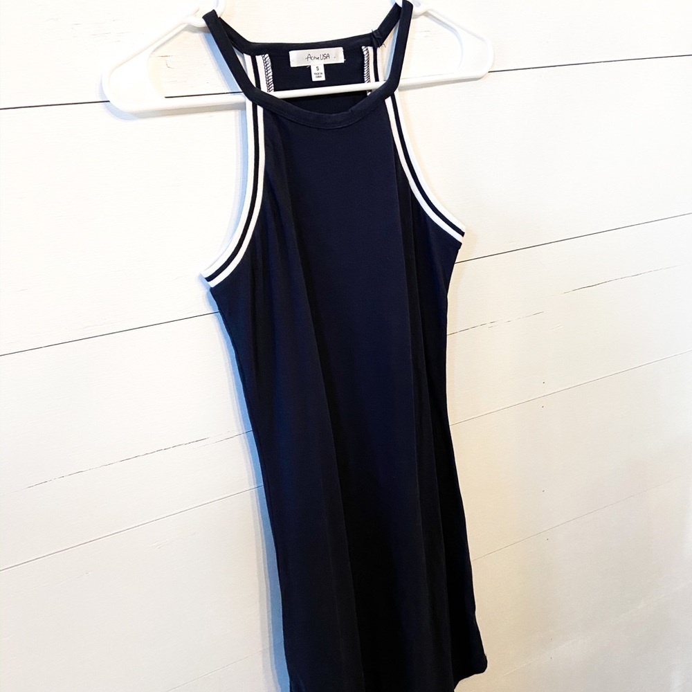 Navy Blue Halter Top Mini Dress